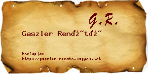 Gaszler Renátó névjegykártya